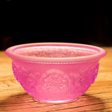 Maxbell Holy Water Bowl 8 Auspicious Glass Water Cup for Worship Buddha Cup Pink