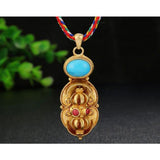 Maxbell Tibetan Buddhist Lama Antique Rotating Vajra Pestle Amulet Pendant Brass