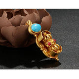 Maxbell Tibetan Buddhist Lama Antique Rotating Vajra Pestle Amulet Pendant Brass