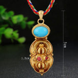 Maxbell Tibetan Buddhist Lama Antique Rotating Vajra Pestle Amulet Pendant Brass