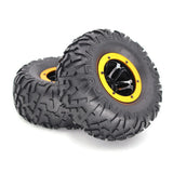Max Maxb 1/10 Inflated Air 2.2 "Beadlock OD Wheel Rims 135mm w/ Pump Inflator Golden