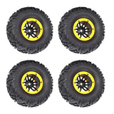 Max Maxb 1/10 Inflated Air 2.2 "Beadlock OD Wheel Rims 135mm w/ Pump Inflator Golden