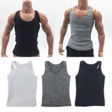 Maxbell 1pc 1/6 Men Sports Vest Soldier Clothing for HT Toys Accessories Parts white