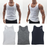 Maxbell 1pc 1/6 Men Sports Vest Soldier Clothing for HT Toys Accessories Parts white