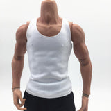 Maxbell 1pc 1/6 Men Sports Vest Soldier Clothing for HT Toys Accessories Parts white