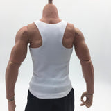 Maxbell 1pc 1/6 Men Sports Vest Soldier Clothing for HT Toys Accessories Parts white