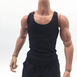 Maxbell 1pc 1/6 Men Sports Vest Soldier Clothing for HT Toys Accessories Parts black