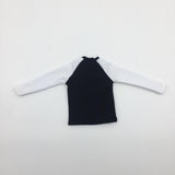 Maxbell 1/6 Male Long Sleeve T-shirt Sweater for 12'' Action Figure Black-white
