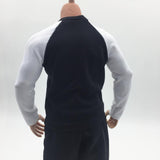 Maxbell 1/6 Male Long Sleeve T-shirt Sweater for 12'' Action Figure Black-white