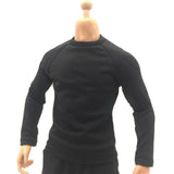 Maxbell 1/6 Male Long Sleeve T-shirt Sweater for 12'' Action Figure black