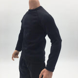 Maxbell 1/6 Male Long Sleeve T-shirt Sweater for 12'' Action Figure black