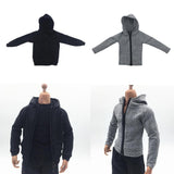 Maxbell 1/6 Mans Long Sleeve Sweater Sports Jacket for 12'' Male Action Figure Gray