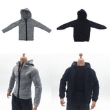 Maxbell 1/6 Mans Long Sleeve Sweater Sports Jacket for 12'' Male Action Figure Gray