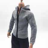 Maxbell 1/6 Mans Long Sleeve Sweater Sports Jacket for 12'' Male Action Figure Gray