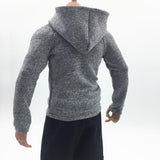 Maxbell 1/6 Mans Long Sleeve Sweater Sports Jacket for 12'' Male Action Figure Gray