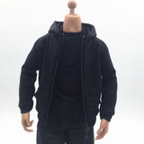 Maxbell 1/6 Mans Long Sleeve Sweater Sports Jacket for 12'' Male Action Figure Black