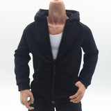 Maxbell 1/6 Mans Long Sleeve Sweater Sports Jacket for 12'' Male Action Figure Black