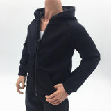 Maxbell 1/6 Mans Long Sleeve Sweater Sports Jacket for 12'' Male Action Figure Black
