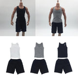 Maxbell 1:6 Men Sports Vest Suit Soldier Clothing for Phicen 12in Doll Accs Parts white