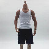 Maxbell 1:6 Men Sports Vest Suit Soldier Clothing for Phicen 12in Doll Accs Parts white