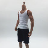 Maxbell 1:6 Men Sports Vest Suit Soldier Clothing for Phicen 12in Doll Accs Parts white