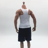 Maxbell 1:6 Men Sports Vest Suit Soldier Clothing for Phicen 12in Doll Accs Parts white