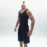 Maxbell 1:6 Men Sports Vest Suit Soldier Clothing for Phicen 12in Doll Accs Parts black