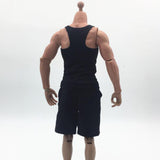 Maxbell 1:6 Men Sports Vest Suit Soldier Clothing for Phicen 12in Doll Accs Parts black