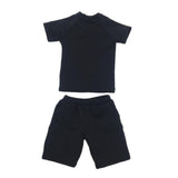Maxbell 1/6 Male Short Sleeves T-shirt Shorts Set for 12'' Action Figure Black