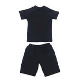 Maxbell 1/6 Male Short Sleeves T-shirt Shorts Set for 12'' Action Figure Black