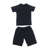 Maxbell 1/6 Male Short Sleeves T-shirt Shorts Set for 12'' Action Figure Black