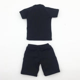 Maxbell 1/6 Male Short Sleeves T-shirt Shorts Set for 12'' Action Figure Black