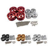 Maxbell 4 Pieces RC Model Car Metal Wheel Hubs for 1/16 JJRC Military Truck  Red