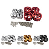 Maxbell 4 Pieces RC Model Car Metal Wheel Hubs for 1/16 JJRC Military Truck  Red