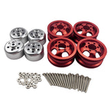 Maxbell 4 Pieces RC Model Car Metal Wheel Hubs for 1/16 JJRC Military Truck  Red