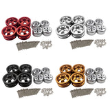 Maxbell 4 Pieces RC Model Car Metal Wheel Hubs for 1/16 JJRC Military Truck  Red