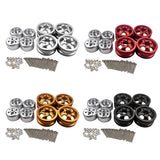 Maxbell 4 Pieces RC Model Car Metal Wheel Hubs for 1/16 JJRC Military Truck  Red