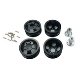 Maxbell 4 Pieces RC Model Car Metal Wheel Hubs for 1/16 JJRC Military Truck Black