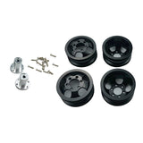Maxbell 4 Pieces RC Model Car Metal Wheel Hubs for 1/16 JJRC Military Truck Black