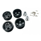 Maxbell 4 Pieces RC Model Car Metal Wheel Hubs for 1/16 JJRC Military Truck Black