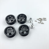 Maxbell 4 Pieces RC Model Car Metal Wheel Hubs for 1/16 JJRC Military Truck Black