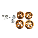 Maxbell 4 Pieces RC Car Wheel Hubs for WPL JJRC 1/16 RC Semi-pickup Truck Car Golden