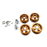 Maxbell 4 Pieces RC Car Wheel Hubs for WPL JJRC 1/16 RC Semi-pickup Truck Car Golden