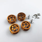 Maxbell 4 Pieces RC Car Wheel Hubs for WPL JJRC 1/16 RC Semi-pickup Truck Car Golden