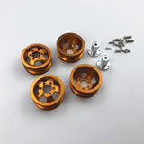 Maxbell 4 Pieces RC Car Wheel Hubs for WPL JJRC 1/16 RC Semi-pickup Truck Car Golden