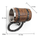 Maxbell Stainless Steel Mug Imitation Wood Cup Beer Coffee Cup Christmas Cup Bar