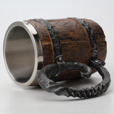Maxbell Stainless Steel Mug Imitation Wood Cup Beer Coffee Cup Christmas Cup Bar