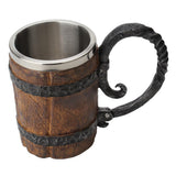 Maxbell Stainless Steel Mug Imitation Wood Cup Beer Coffee Cup Christmas Cup Bar