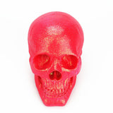 Maxbell Pink Resin Skull Head Statue Sculpt Carving Human Skeleton Decoration
