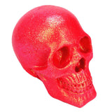 Maxbell Pink Resin Skull Head Statue Sculpt Carving Human Skeleton Decoration